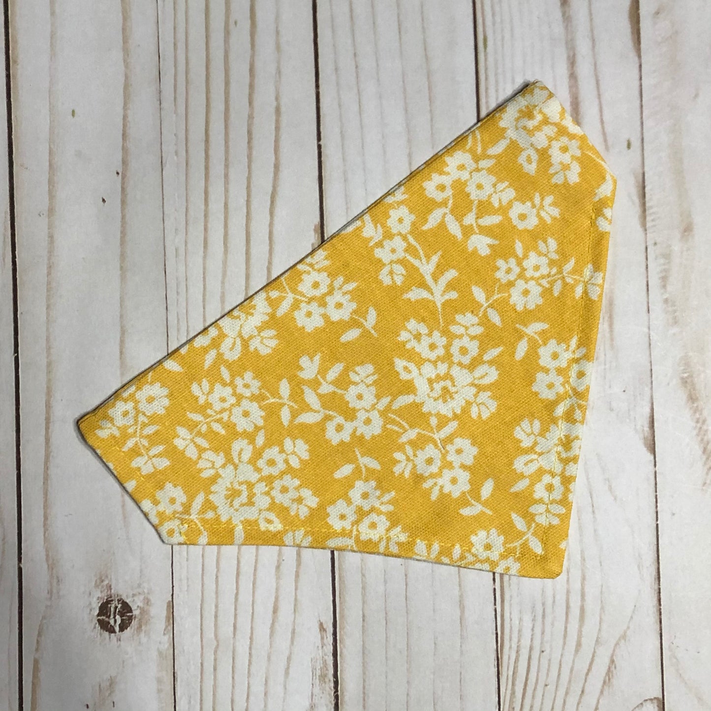 Yellow Floral Print Fabric Pet Bandana