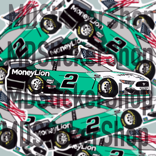 Brad Keselowski #2 NASCAR Cup Driver Money Lion Car Vinyl Sticker