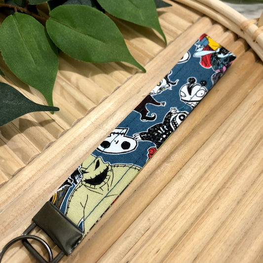 A Nightmare Before Christmas Blue Print Fabric Keychain, Key Fob