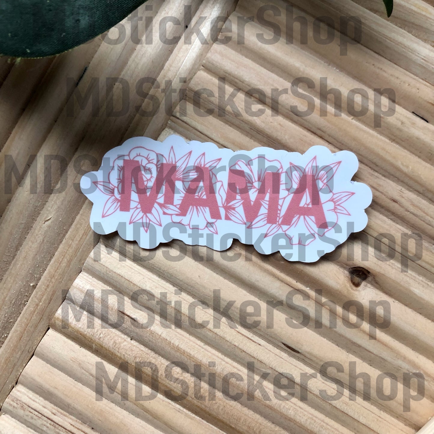 Mama Floral Pink Vinyl Sticker