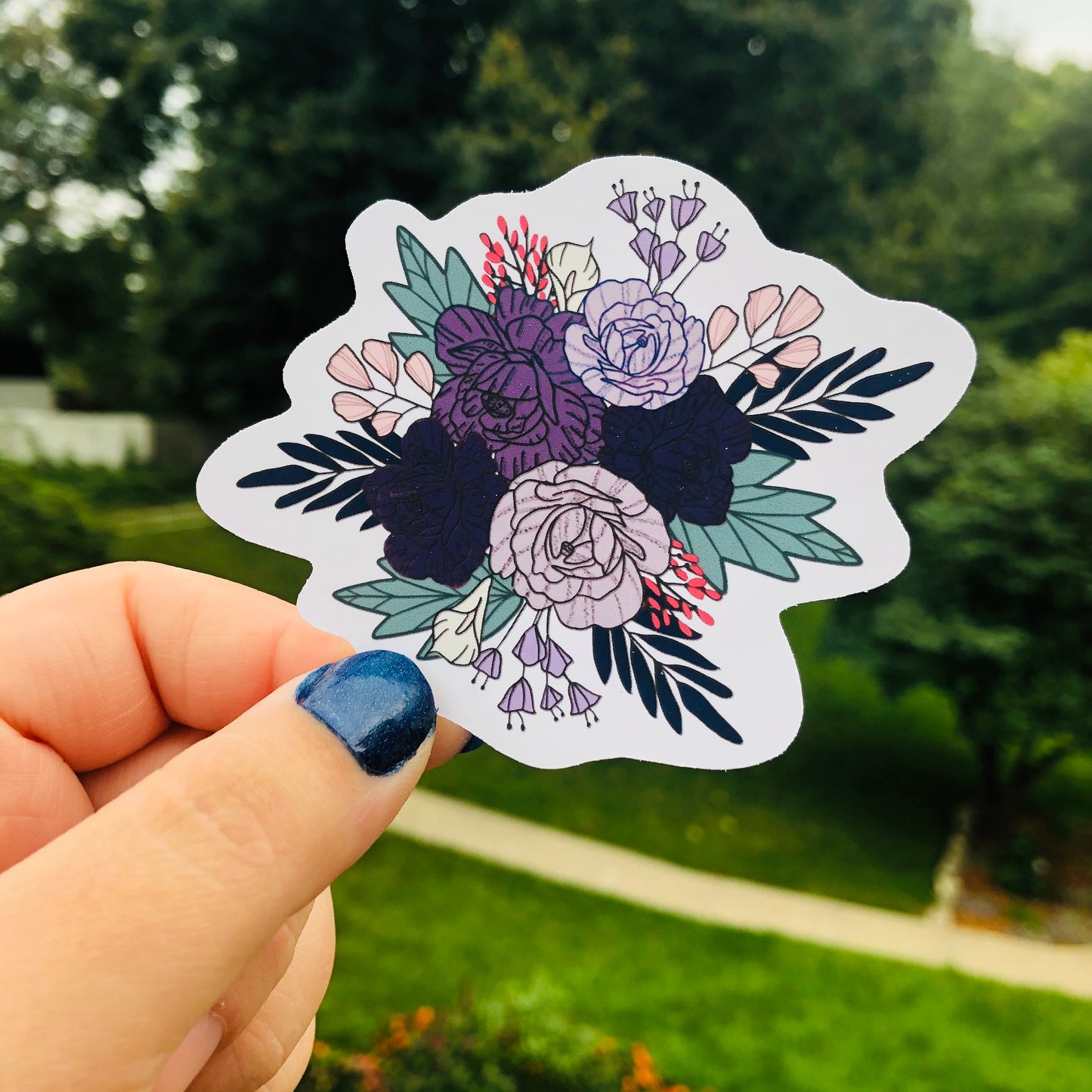Purple Floral Bouquet Sticker