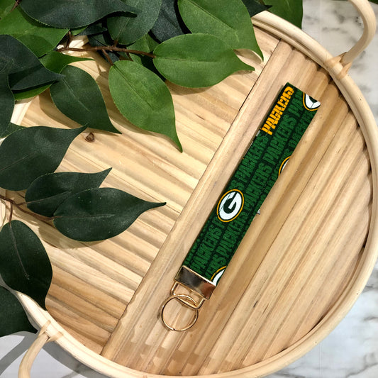 Green Bay Packers Print Fabric Keychain, Key Fob