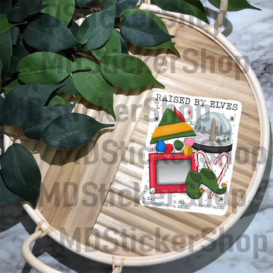 Raised by Elves Christmas Chart Vinyl Sticker