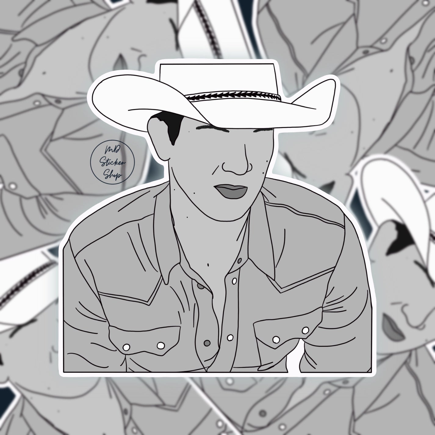 Jon Pardi Black & White Silhouette Sticker – MDStickerShop