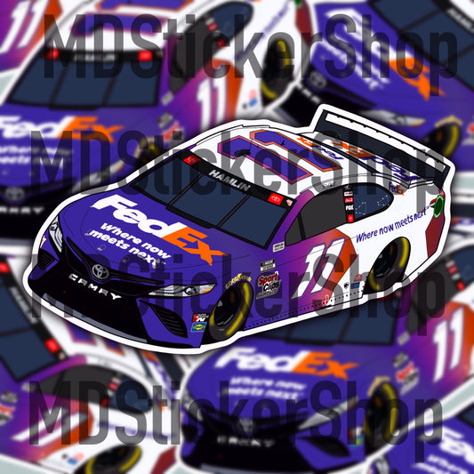 Denny Hamlin #11 NASCAR Cup Driver 2021 FedEx Car Vinyl Sticker