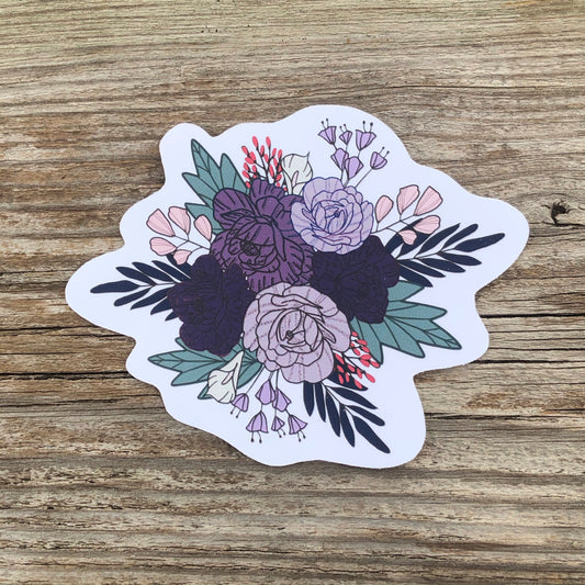 Purple Floral Bouquet Sticker