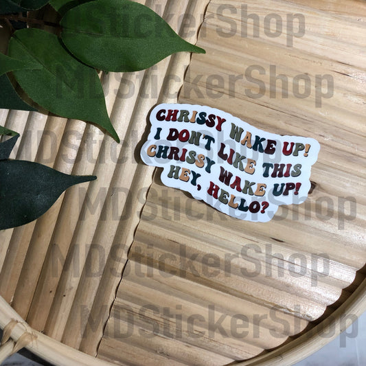 Chrissy Wake Up Vinyl Sticker