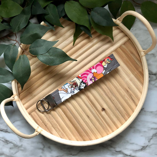 Disney Cats Print Fabric Wristlet Keychain, Key Fob