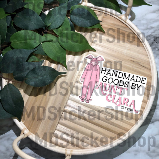 Handmade Goods By Aunt Clara Vinyl Sticker