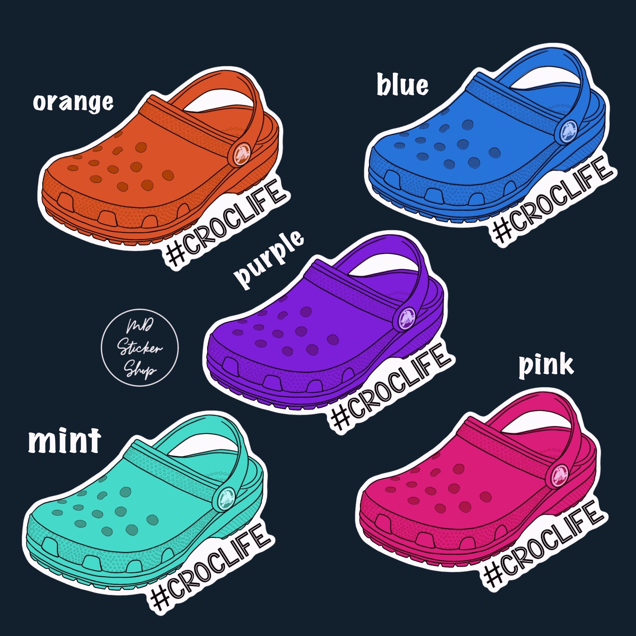 Crocs in Crocs Sticker Sheet | gatorsdaily