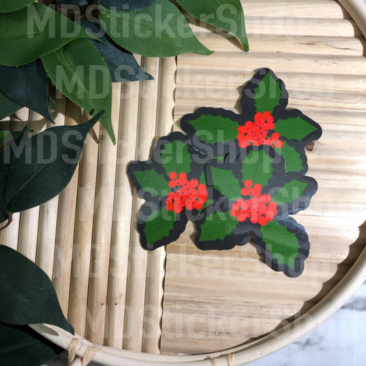 Christmas Holly Vinyl Sticker