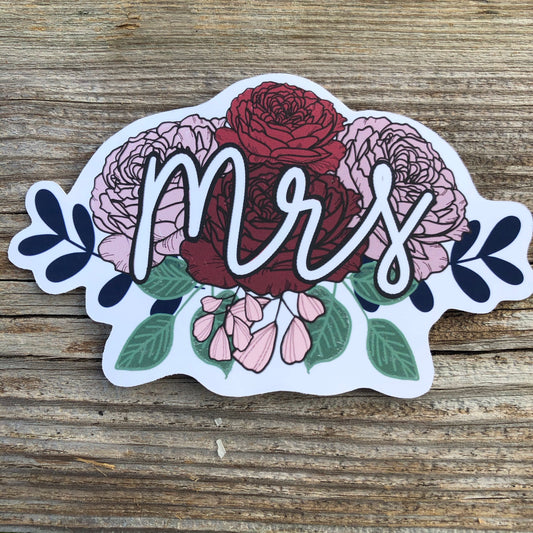 Mrs. Floral Sticker