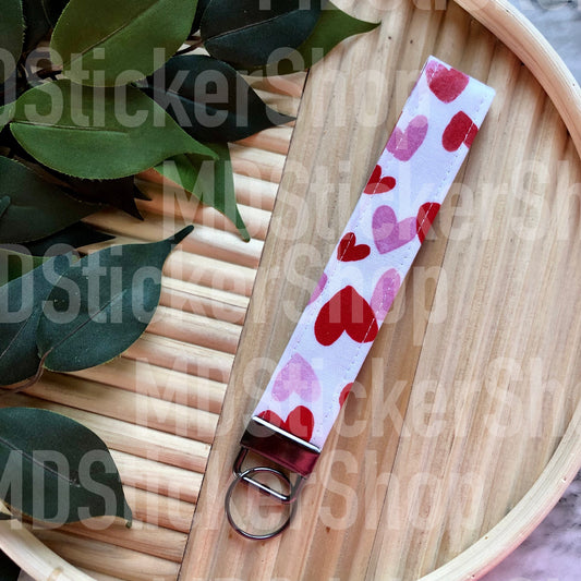 Lotta Love Heart Print Fabric Keychain