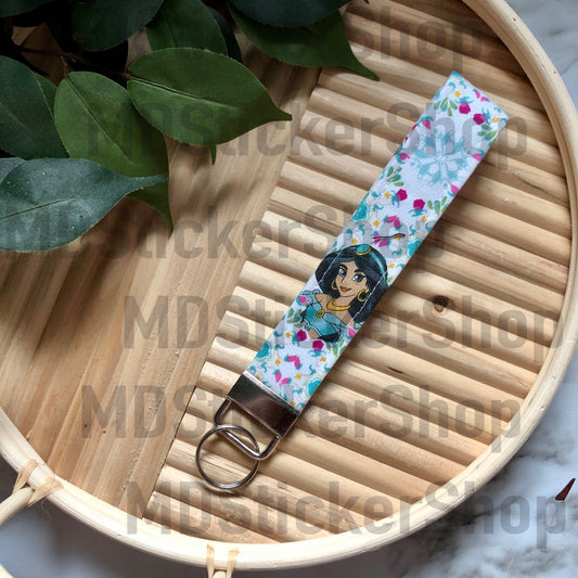 Jasmine Print Fabric Keychain