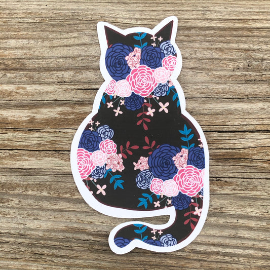 Floral Cat Sticker