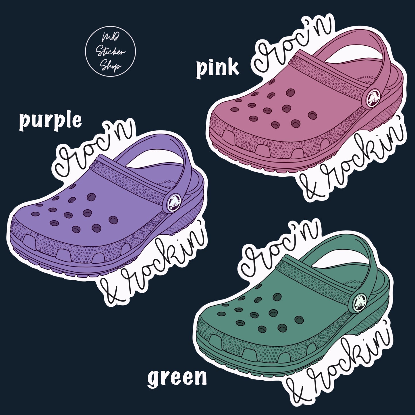 Croc’n & Rockin’ Crocs Vinyl Sticker