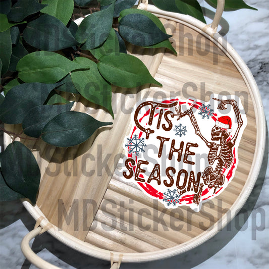 Tis the Season Skellie Vinyl Sticker