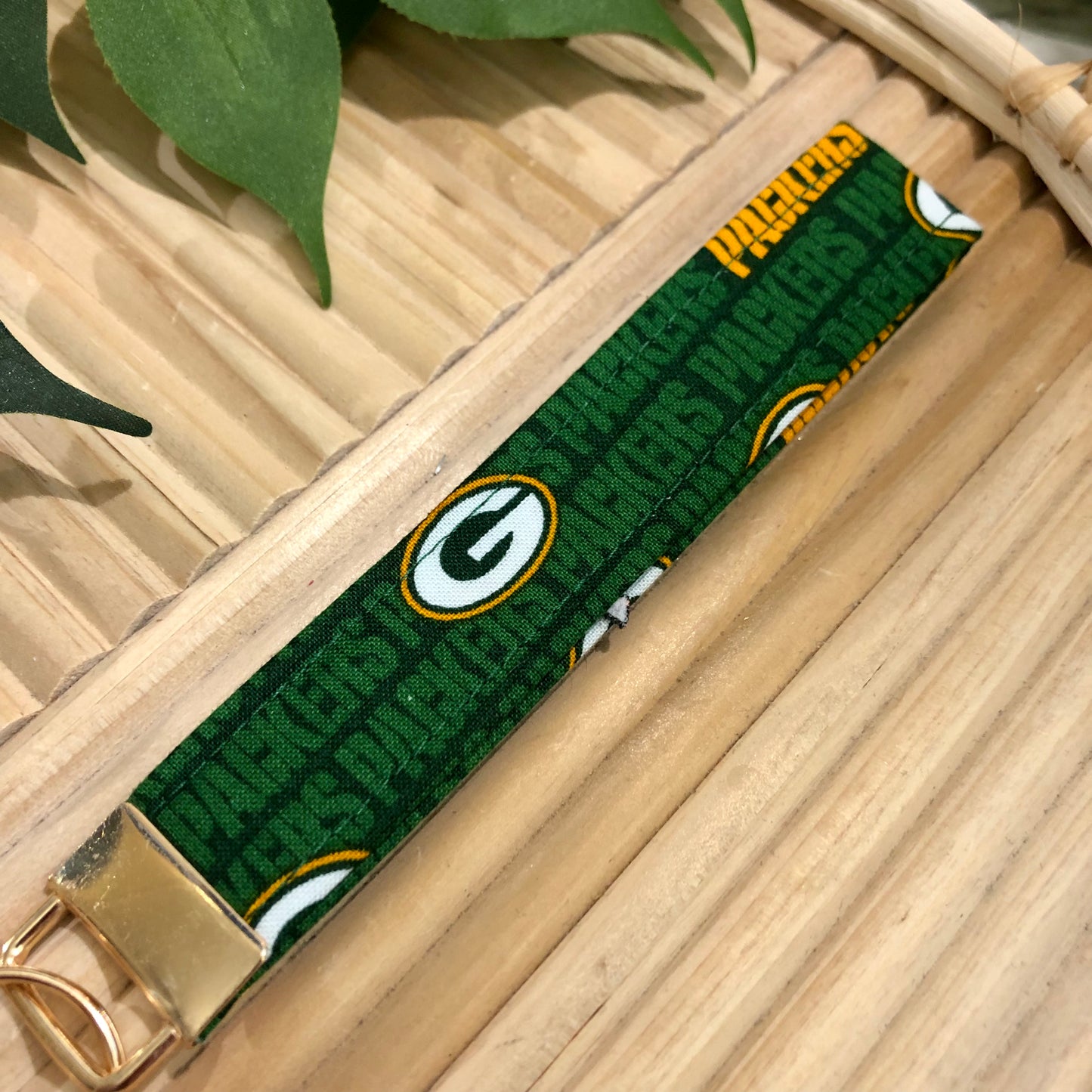 Green Bay Packers Print Fabric Keychain, Key Fob
