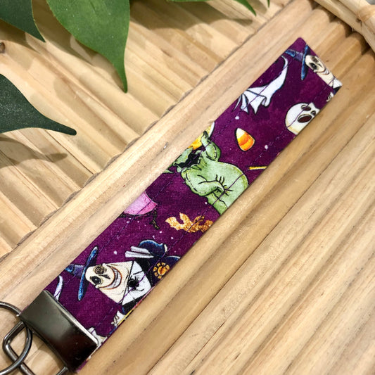 A Nightmare Before Christmas Purple Print Fabric Keychain, Key Fob