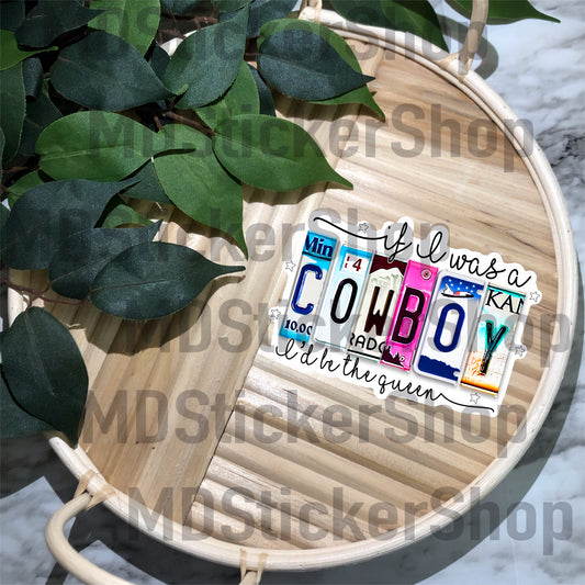 If I Was A Cowboy Vinyl Sticker