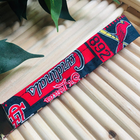St. Louis Cardinals Print Fabric Wristlet Keychain, Key Fob