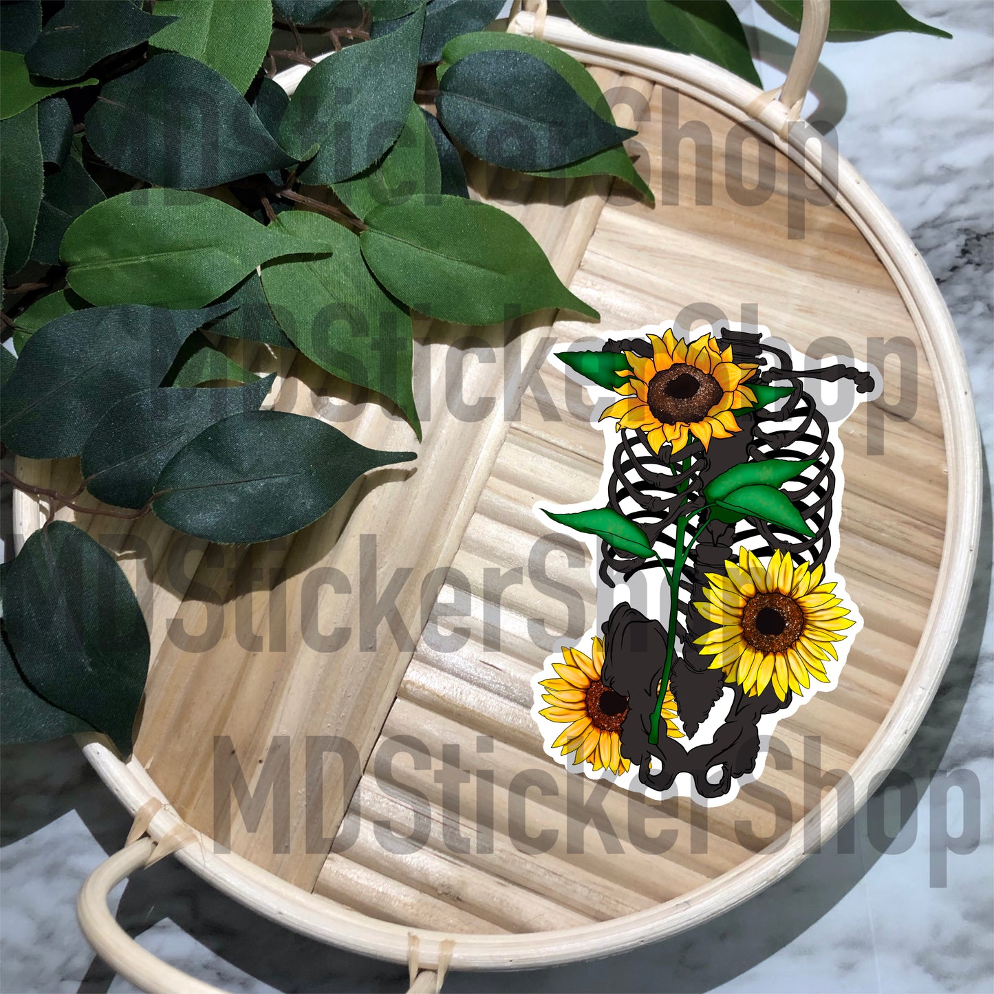Skellie Sunflower Vinyl Sticker