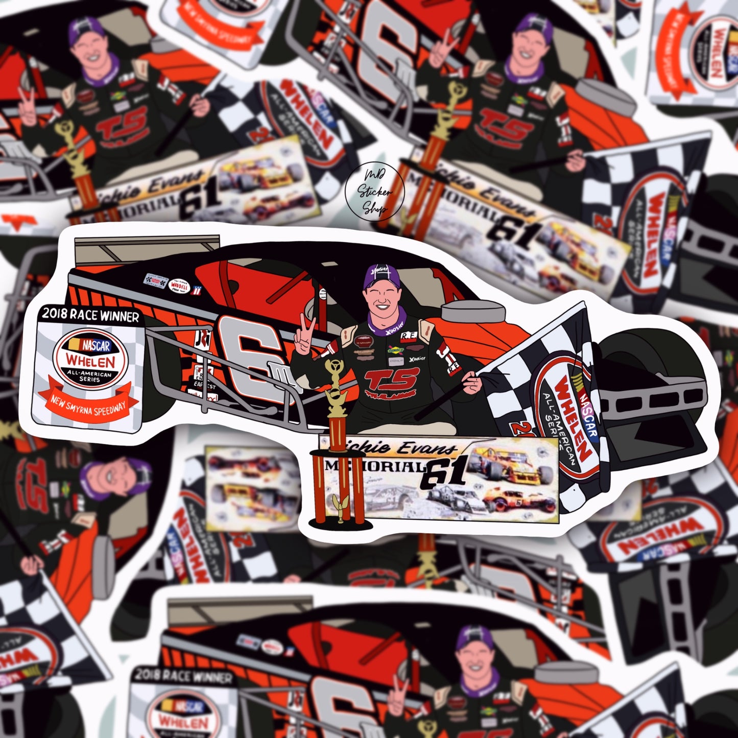 Ryan Preece NASCAR Modified Series #6 Car 2018 Race Winner Vinyl Sticker