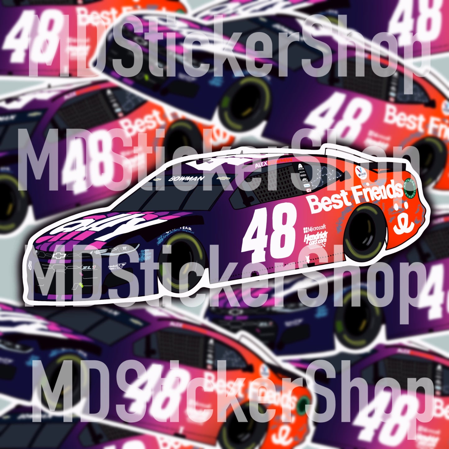 Alex Bowman #48 NASCAR Cup Driver 2021 Phoenix Car Vinyl Sticker