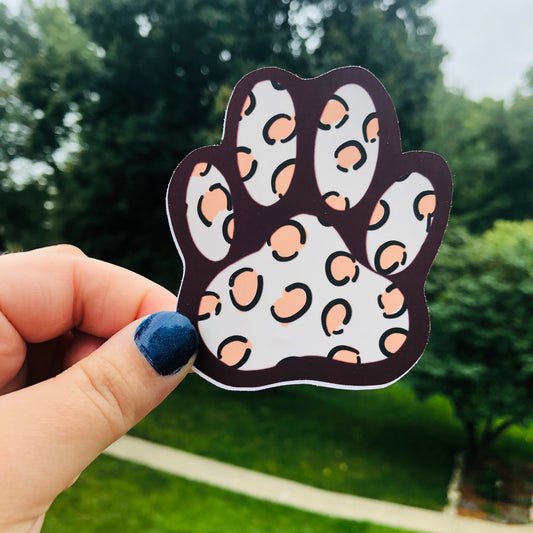 Leopard Paw Print Sticker