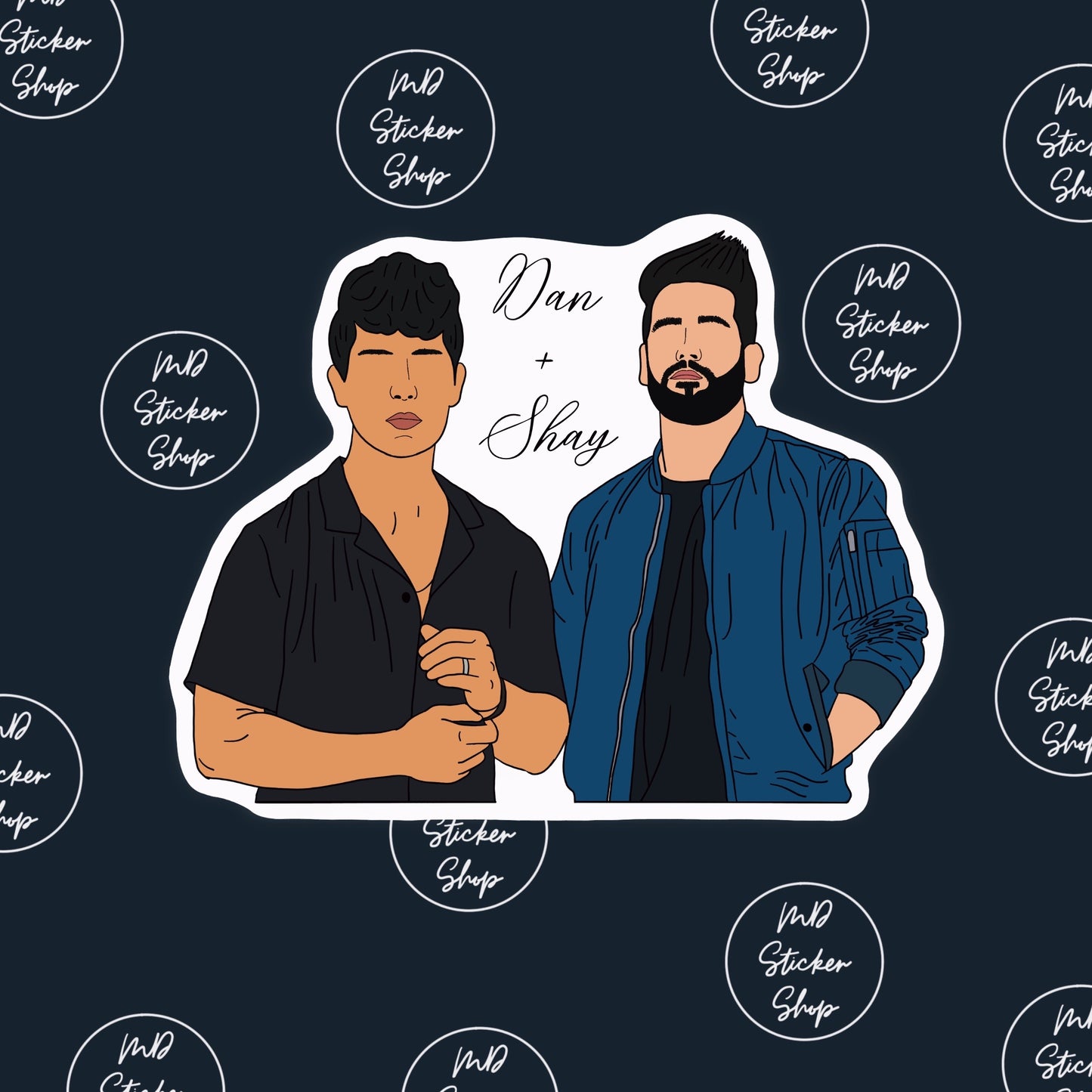 Dan and Shay Country Duo Silhouette Sticker