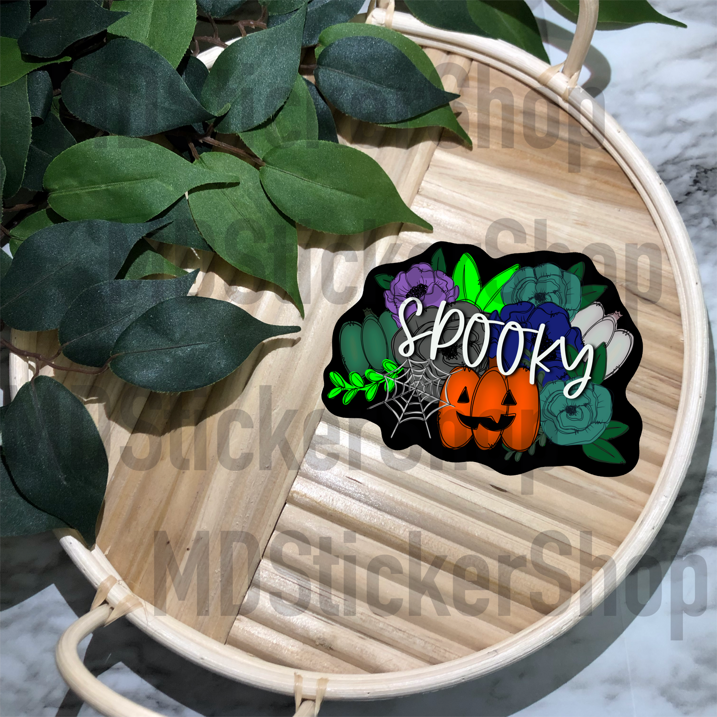 Spooky Floral Vinyl Sticker
