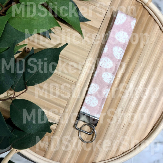 Dusty Pink Egg Print Fabric Keychain