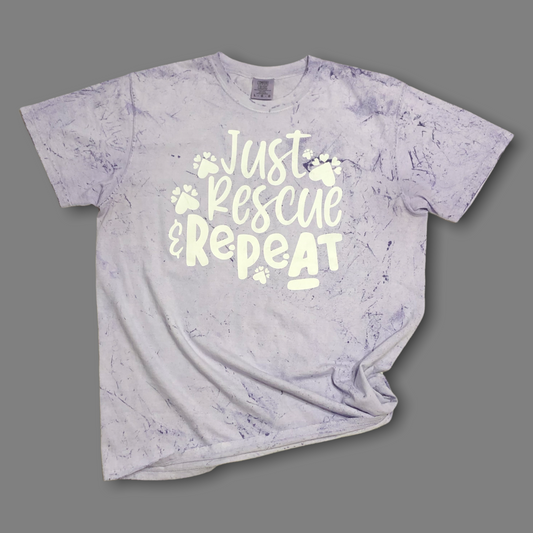 Just Rescue Repeat Purple Color-blast Shirt