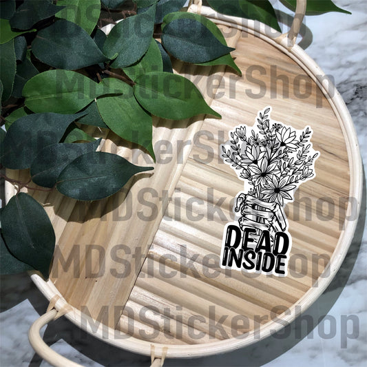 Dead Inside Bouquet Vinyl Sticker