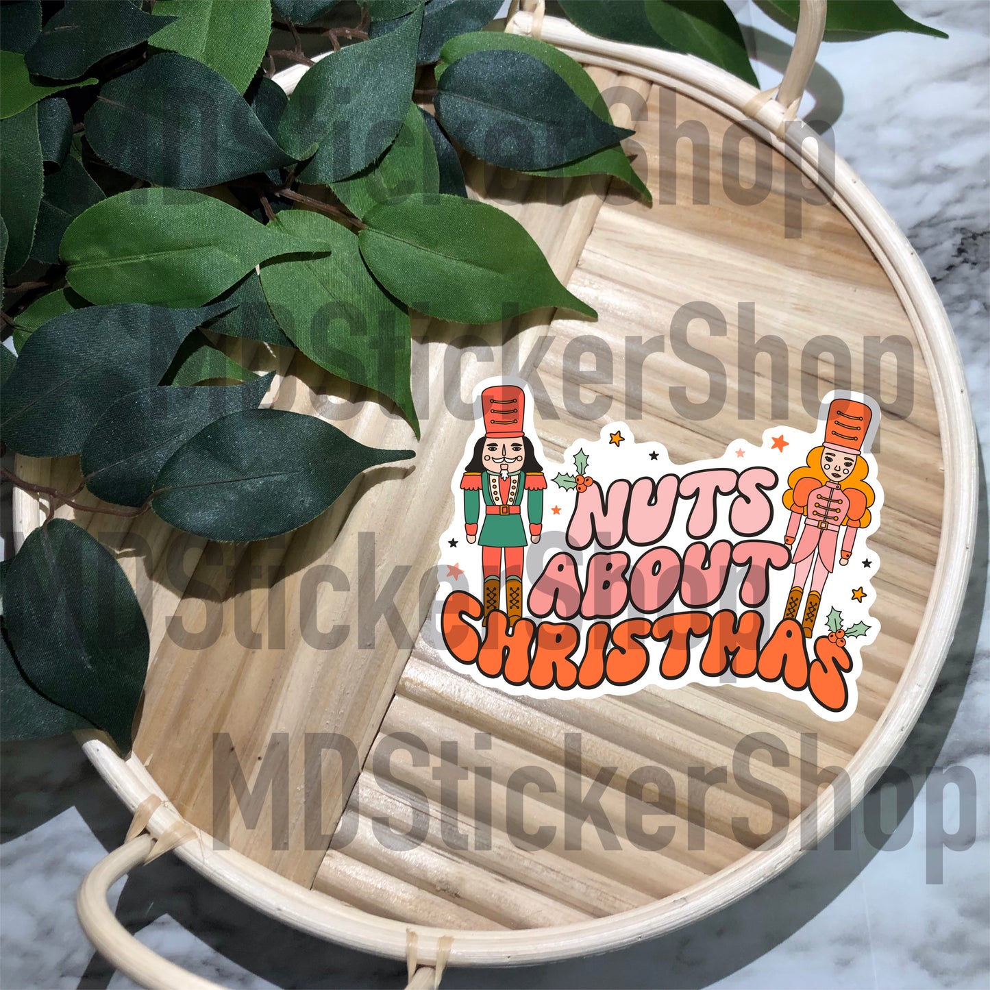 Nuts About Christmas Nutcracker Vinyl Sticker