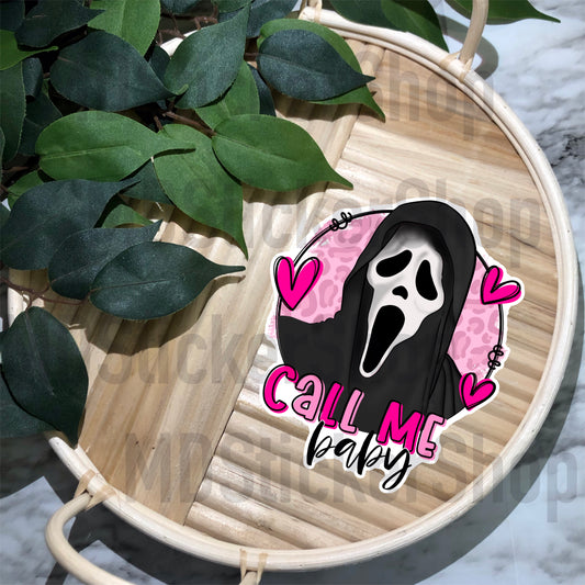 Call Me Baby Ghostface Vinyl Sticker