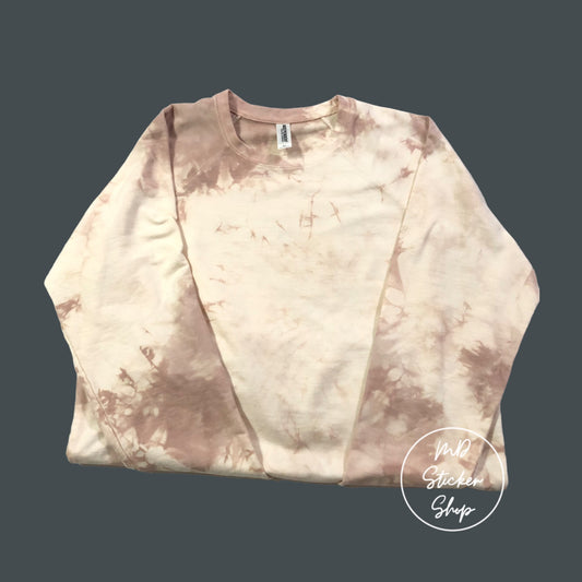 Latte Tie Dye Blank Crewneck Sweatshirt