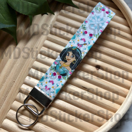 Jasmine Print Fabric Keychain