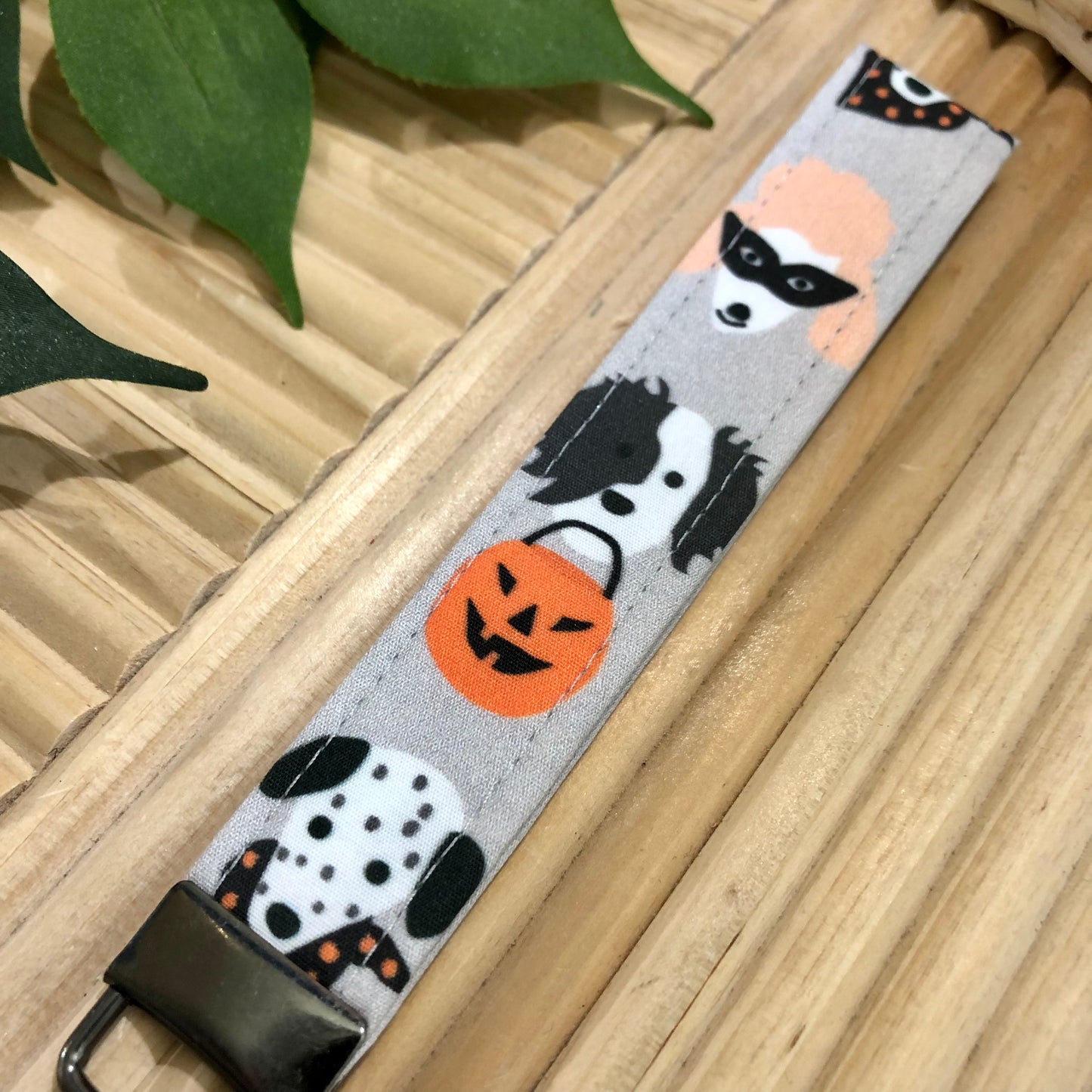 Halloween Pups Print Fabric Keychain, Key Fob