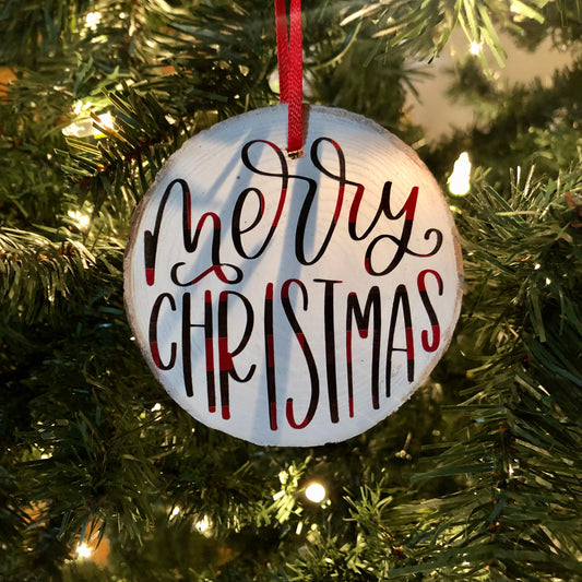 Merry Christmas Wood Ornament