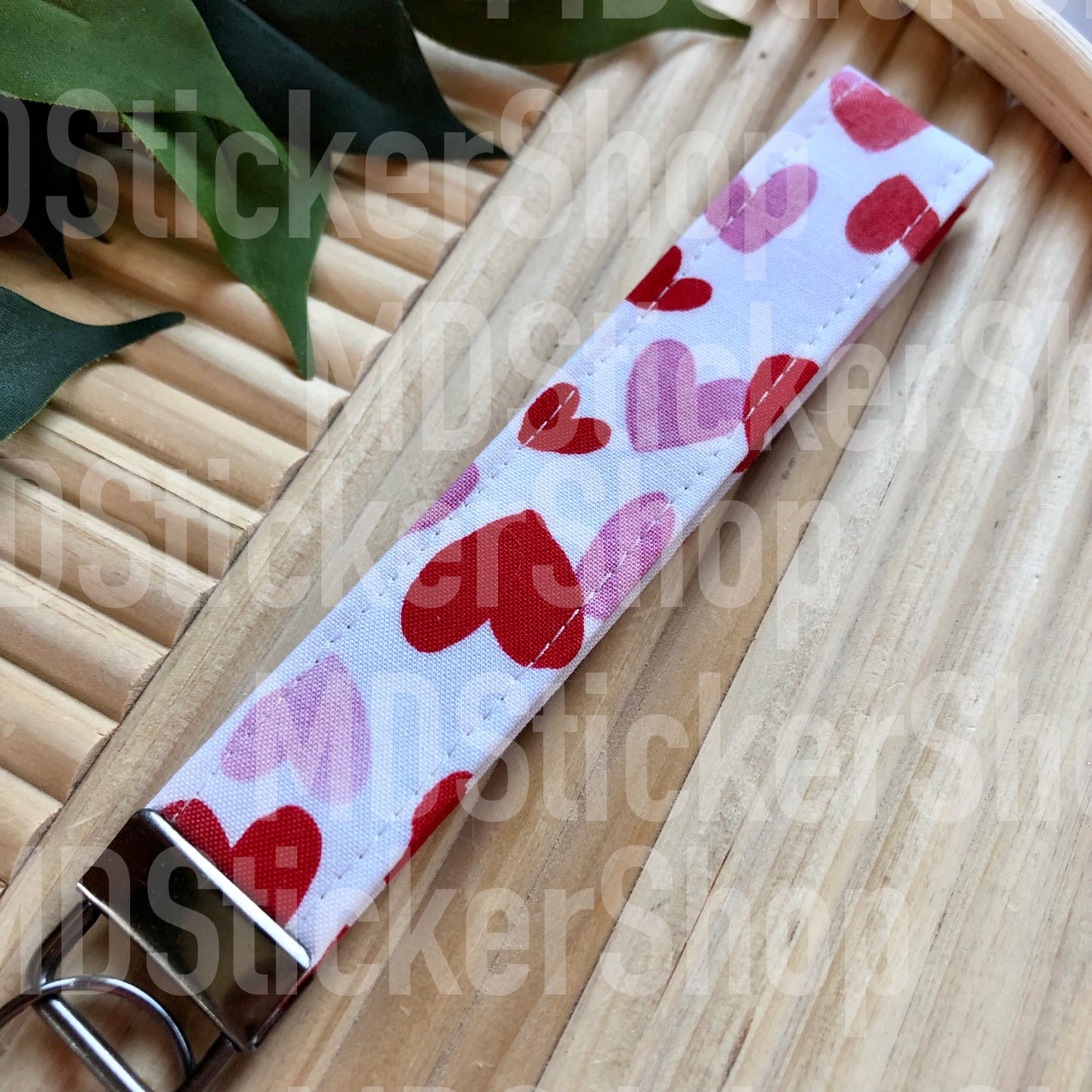 Lotta Love Heart Print Fabric Keychain