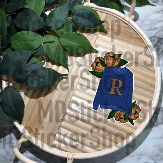 Blue House “R” Sweater Vinyl Sticker