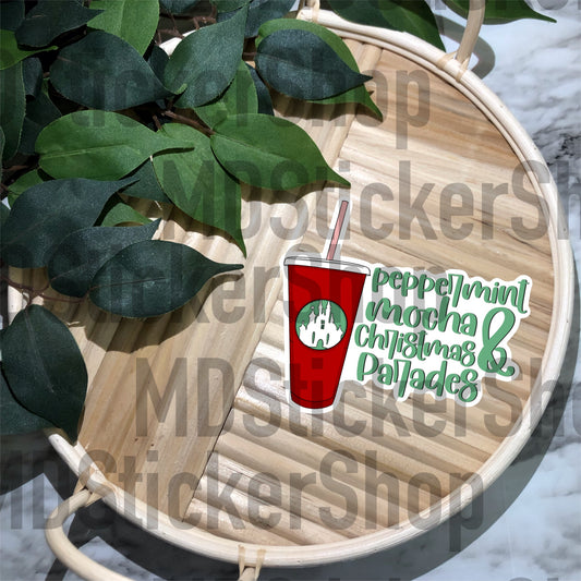 Peppermint Mocha & Christmas Parades Vinyl Sticker