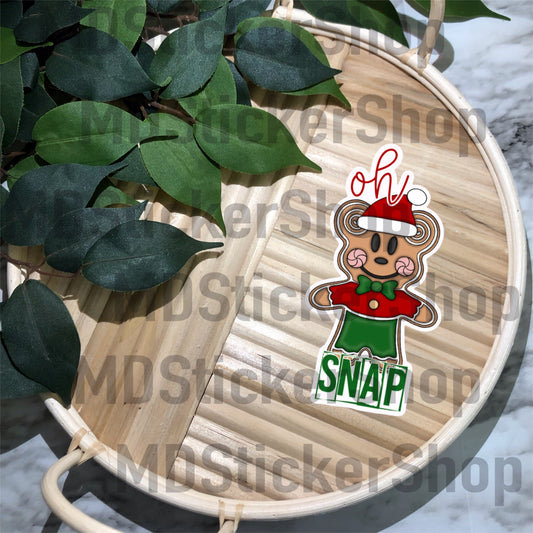 Oh Snap Gingerbread Man Vinyl Sticker