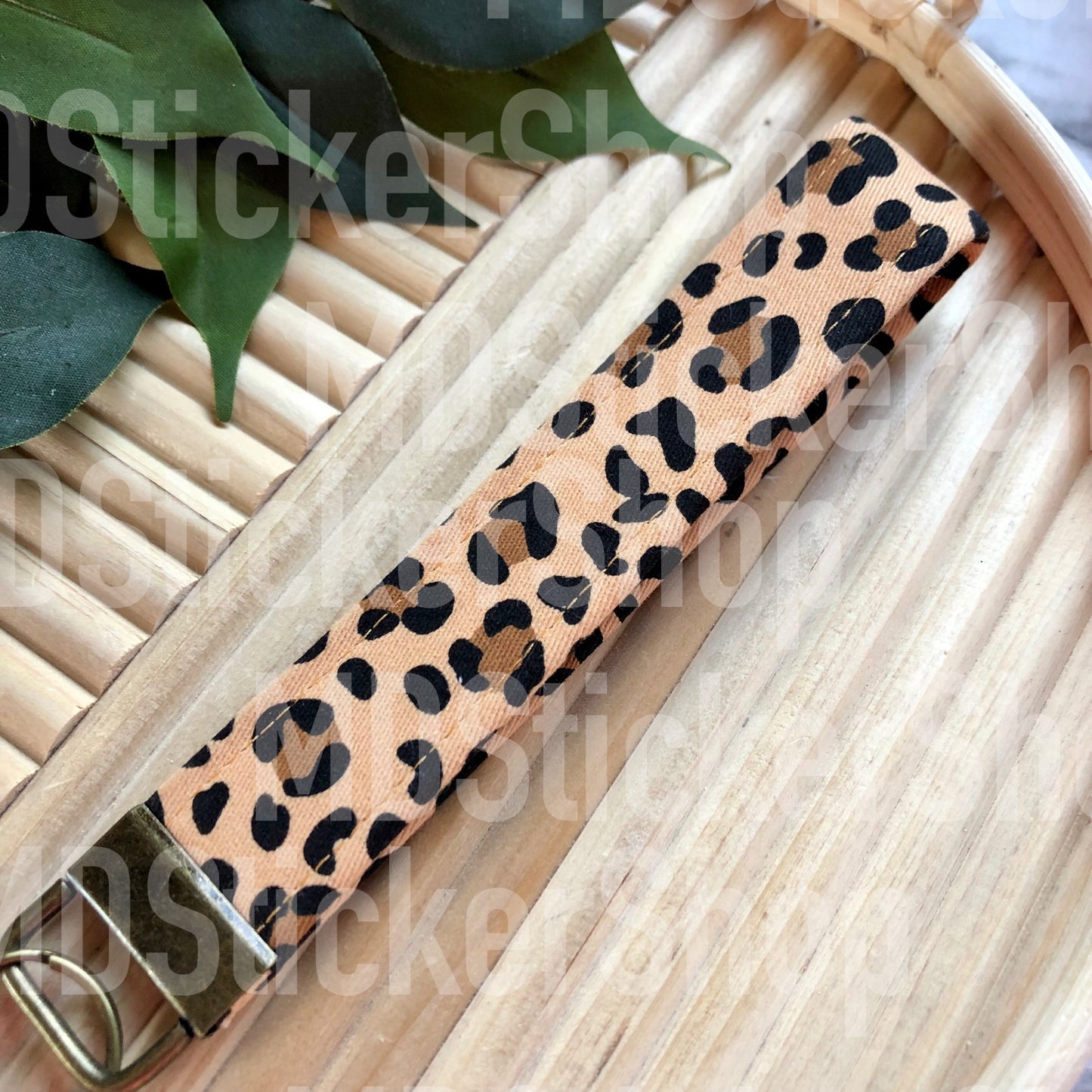 Bold Cheetah Print Fabric Keychain