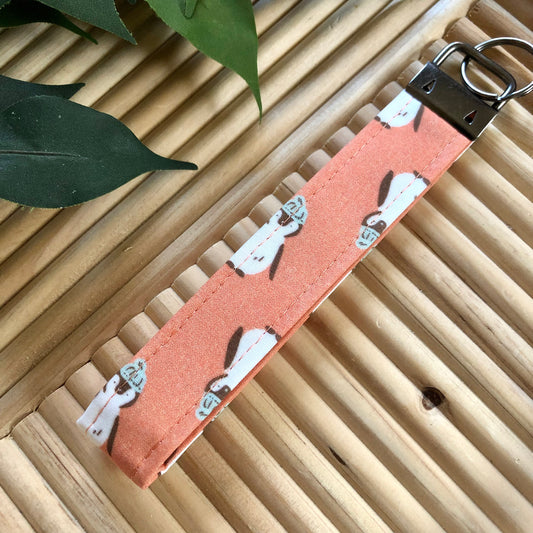 Penguin Print Fabric Keychain, Key Fob