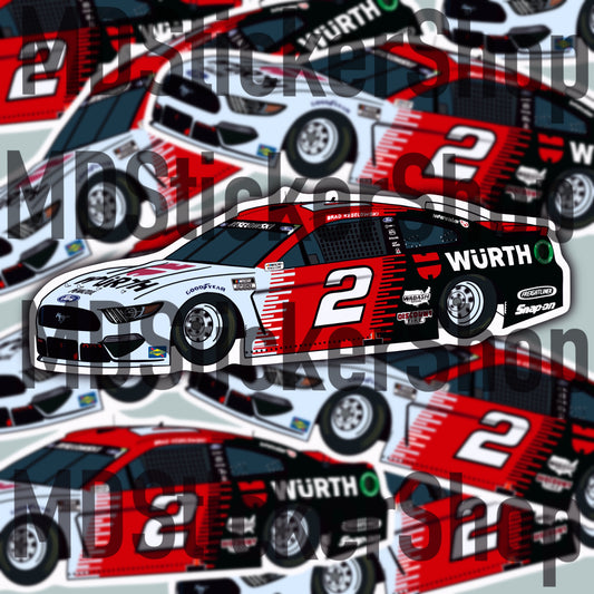 Brad Keselowski #2 NASCAR Cup Driver Wurth Car Vinyl Sticker