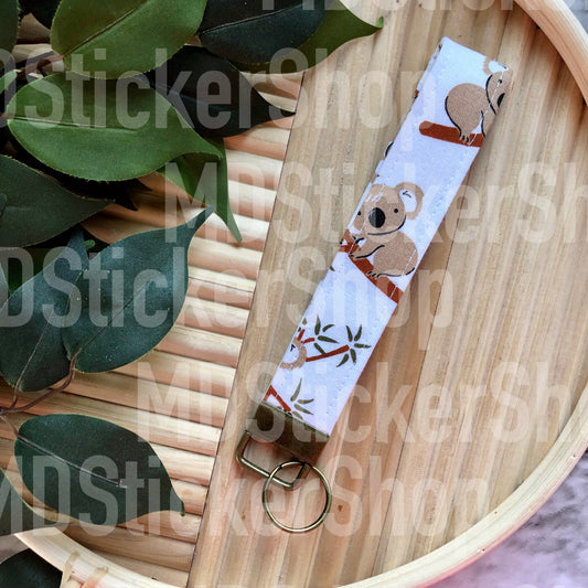 Koala Print Fabric Keychain