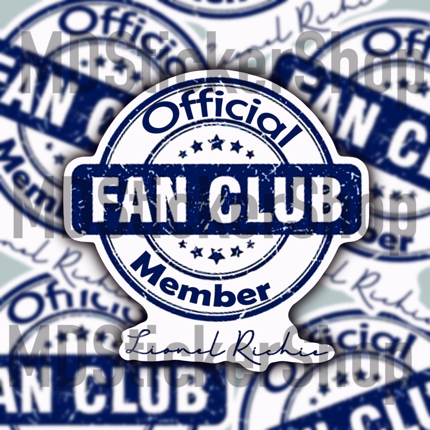 Lionel Richie “Official Fan Club Member” Vinyl Sticker