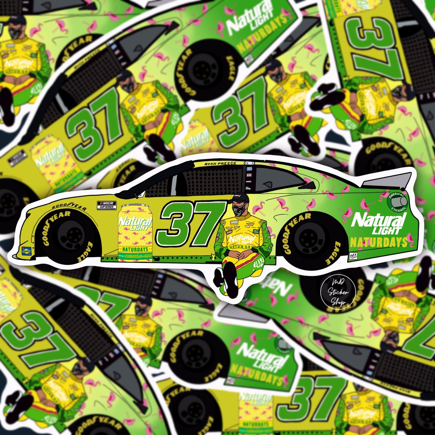 Ryan Preece NASCAR Cup Series #37 Naturdays Paint Scheme Car Vinyl Sticker